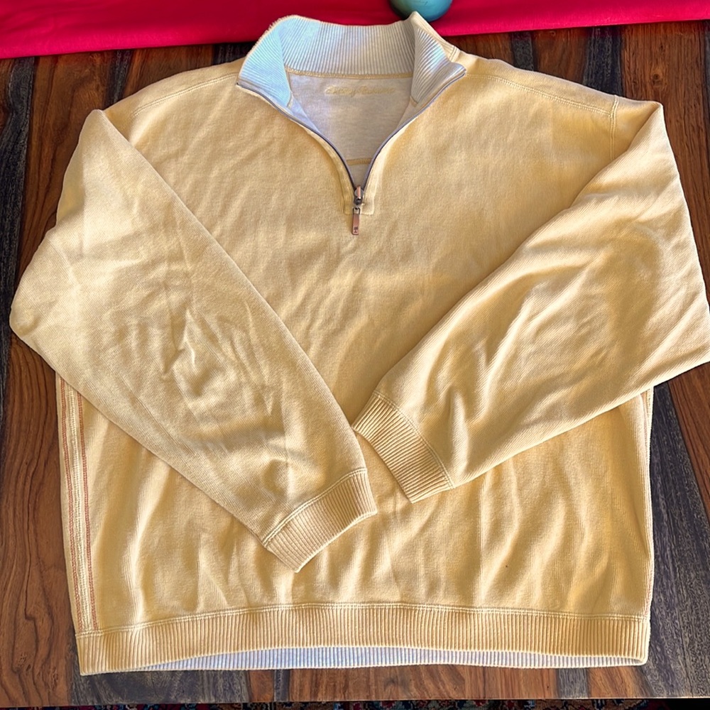 Tommy Bahama Reversible 1/4 Sweater. Keeps you Warm. EUC.